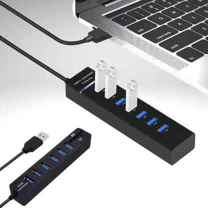 🔌 Multiplicador USB 3.0 de 7 Puertos – Alta Velocidad y Rendimiento